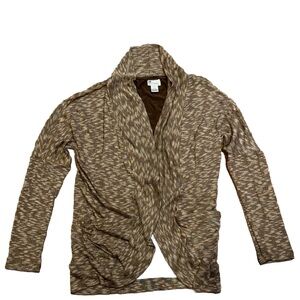 Motherhood Maternity Large knit cardigan Set With Built In Brown Nursing Tank